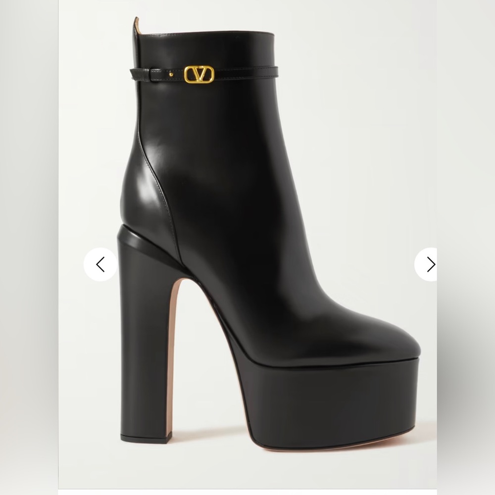 VALENTINO GARAVANI  Tan-Go 155 leather platform ankle boots